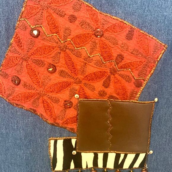 PNINA Denim Y2K Artsy Boho  Maxi Dress 2X Blue Pullover Jumper Sleeveless Womens - Picture 7 of 8